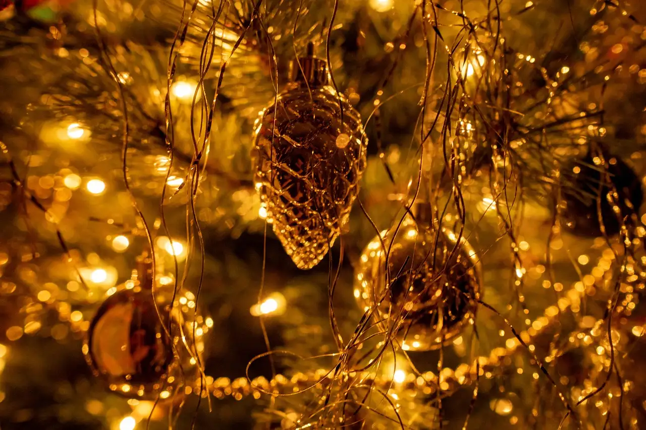 Wanddecoratie canvas kerstboom led
