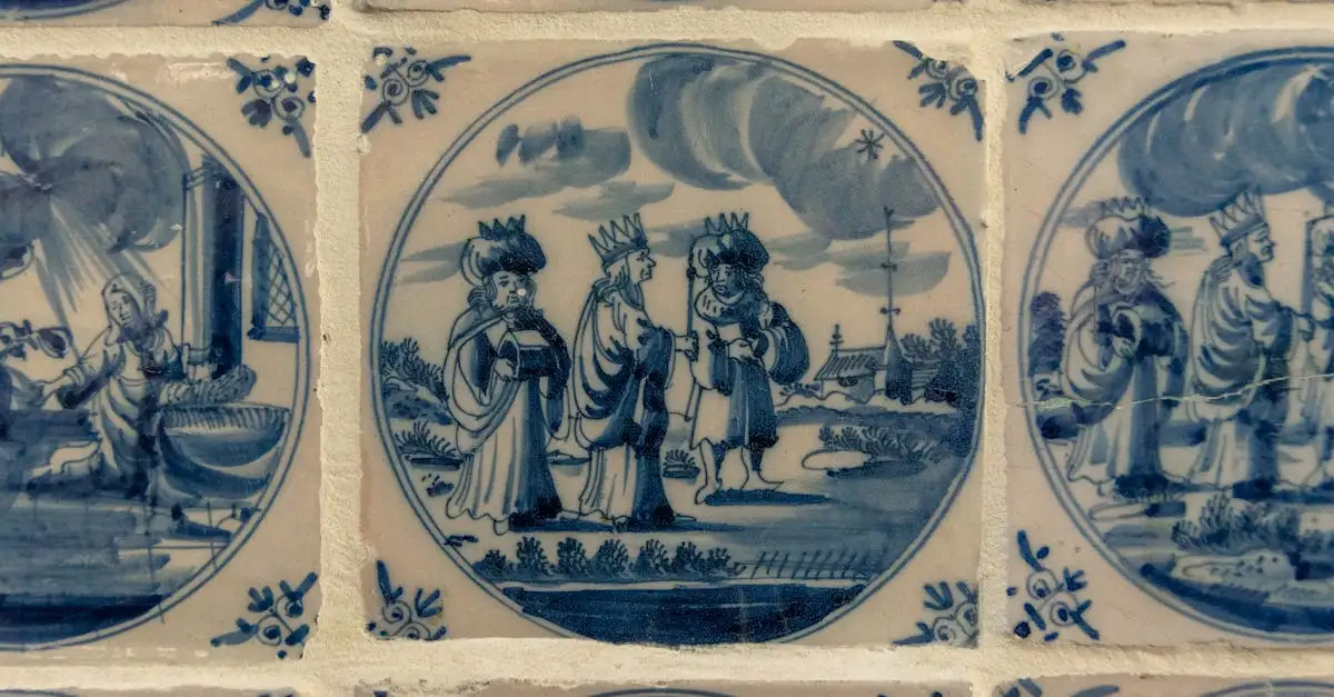 Wanddecoratie delfts blauw