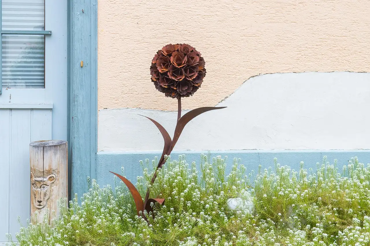 Metalen bloemen wanddecoratie