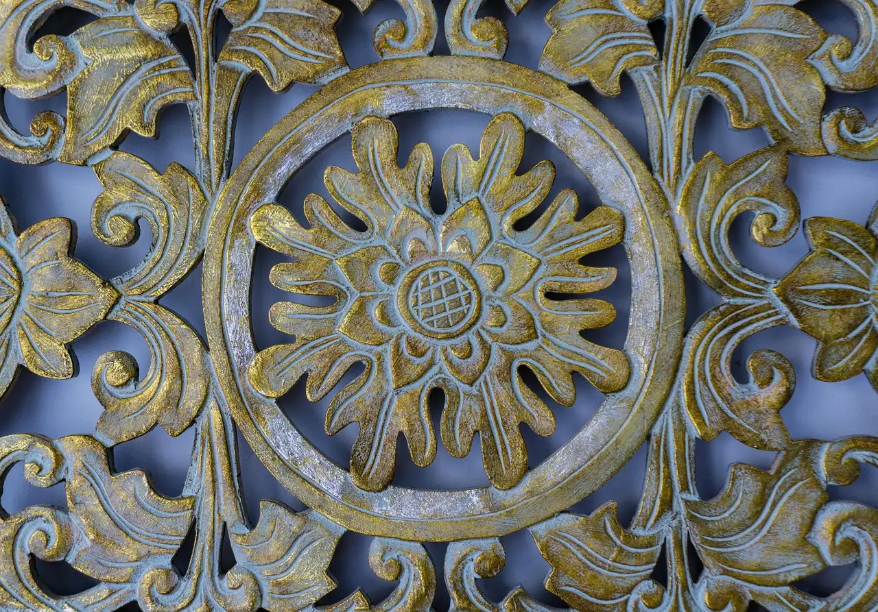 Wanddecoratie metaal ‘bladeren’ zwart/bruin