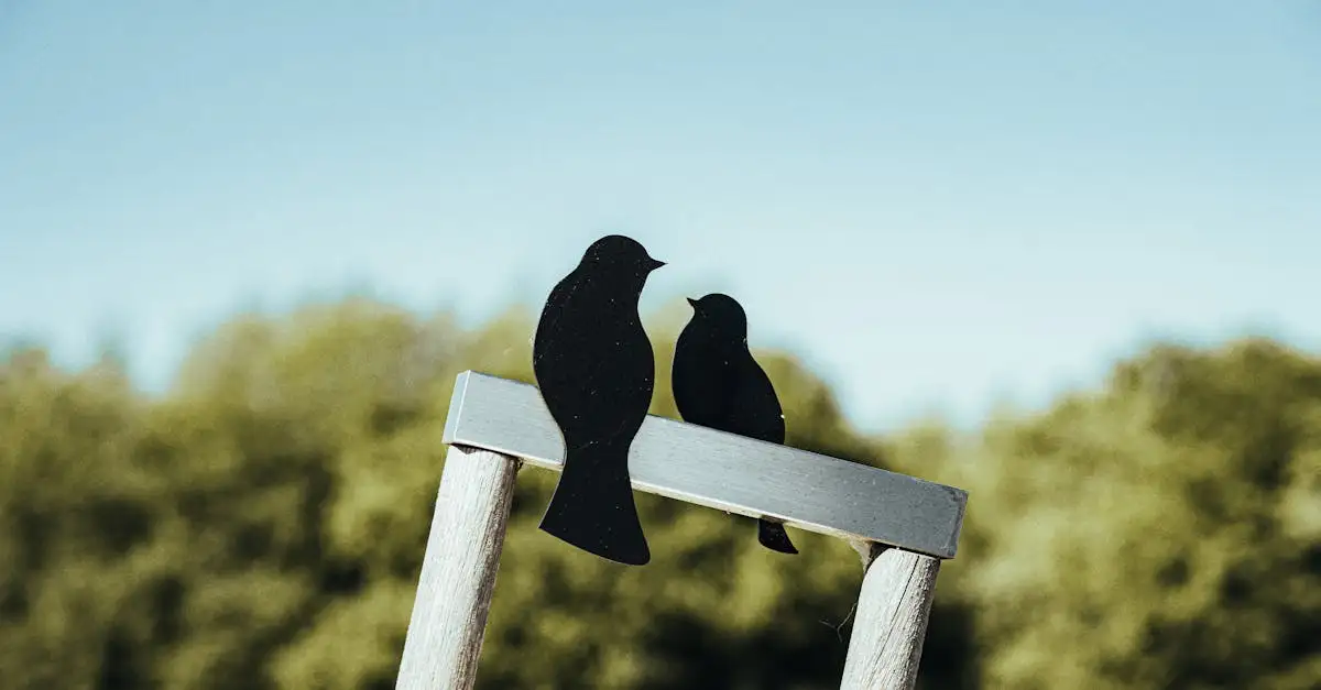 Wanddecoratie metaal vogels